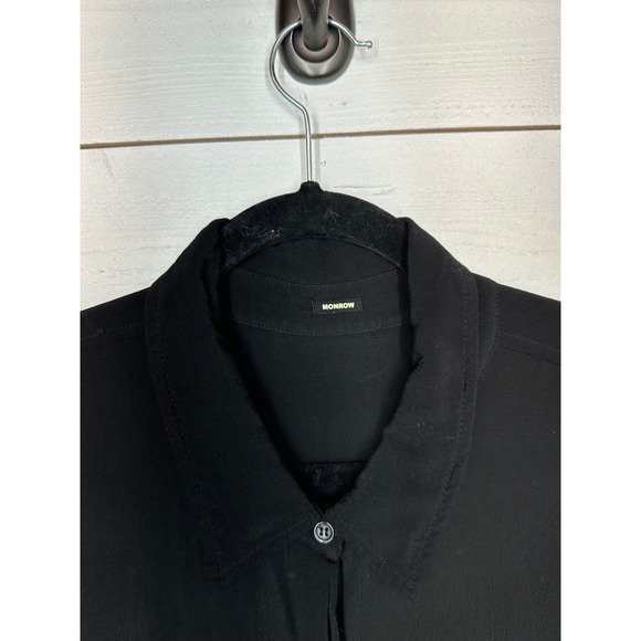 MONROW / Revolve - Small - Crepe Long Sleeve Jumpsuit in Black - Picture 7 of 13